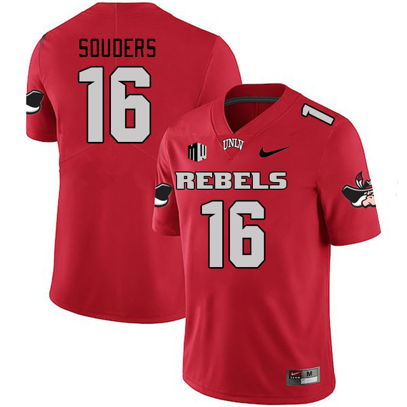 Men-Youth #16 Kalvin Souders UNLV Rebels 2023 College Football Jerseys Stitched-Scarlet